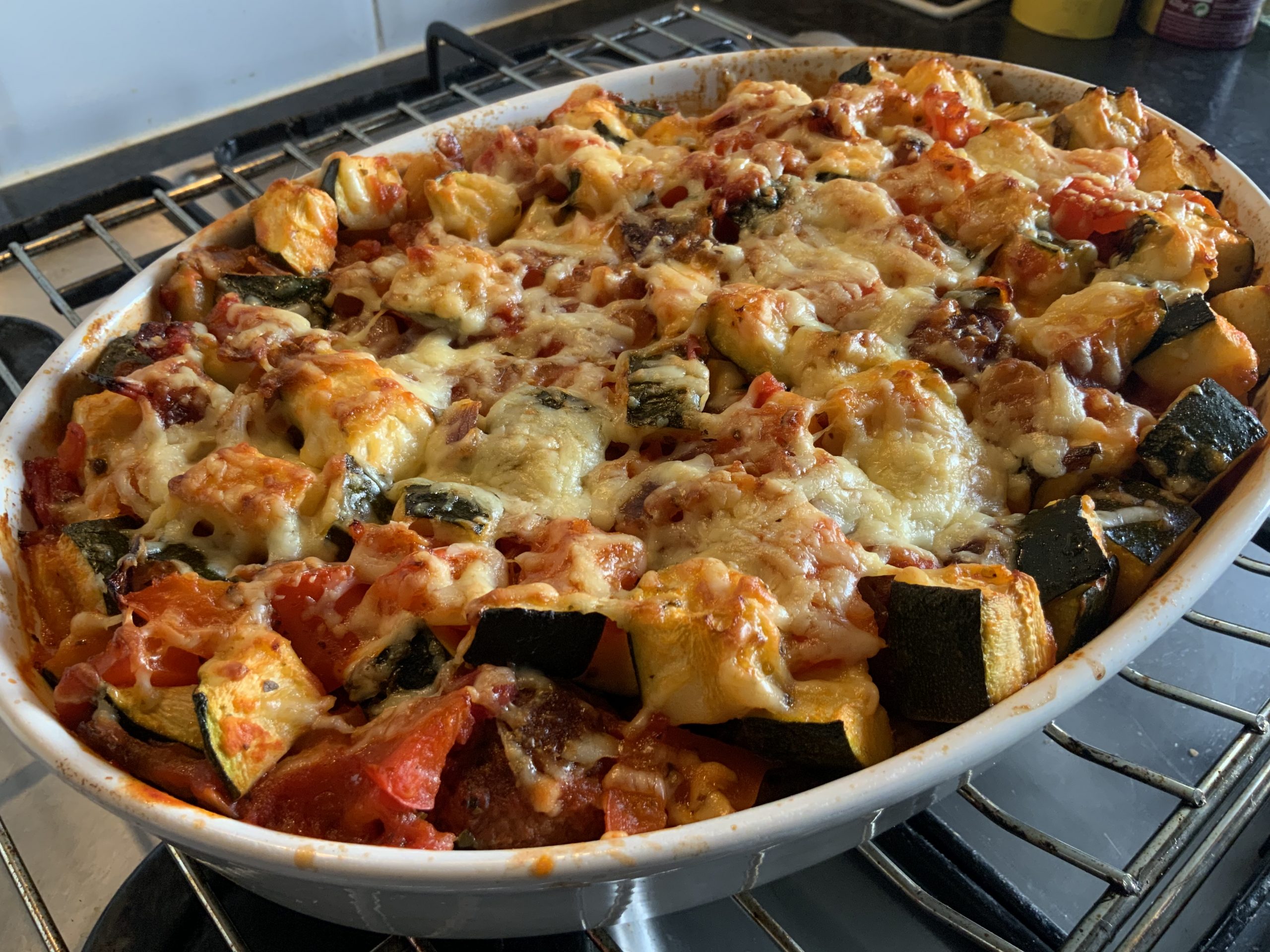 Pasta bake with courgette