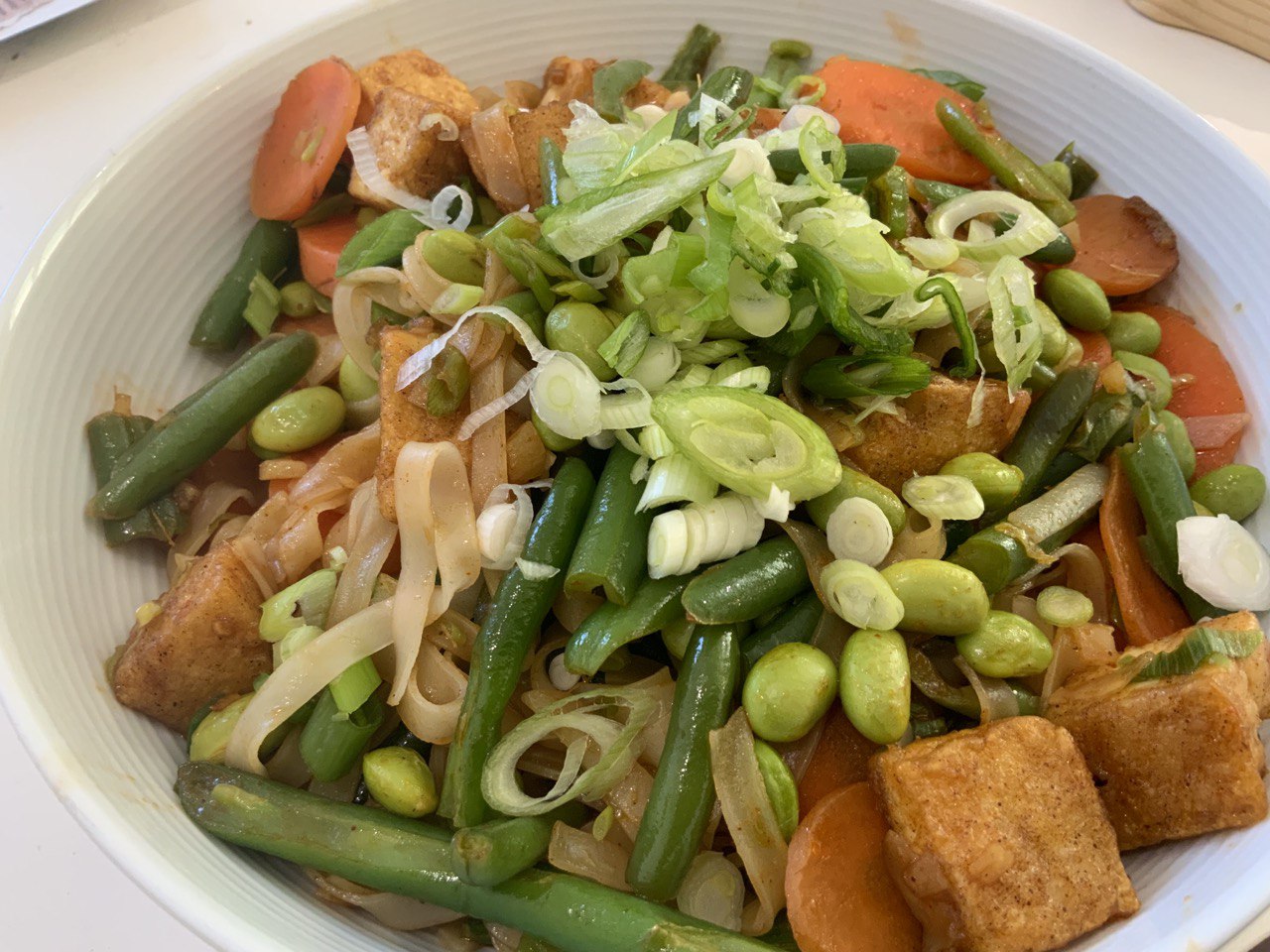 Noodles with crispy tofu