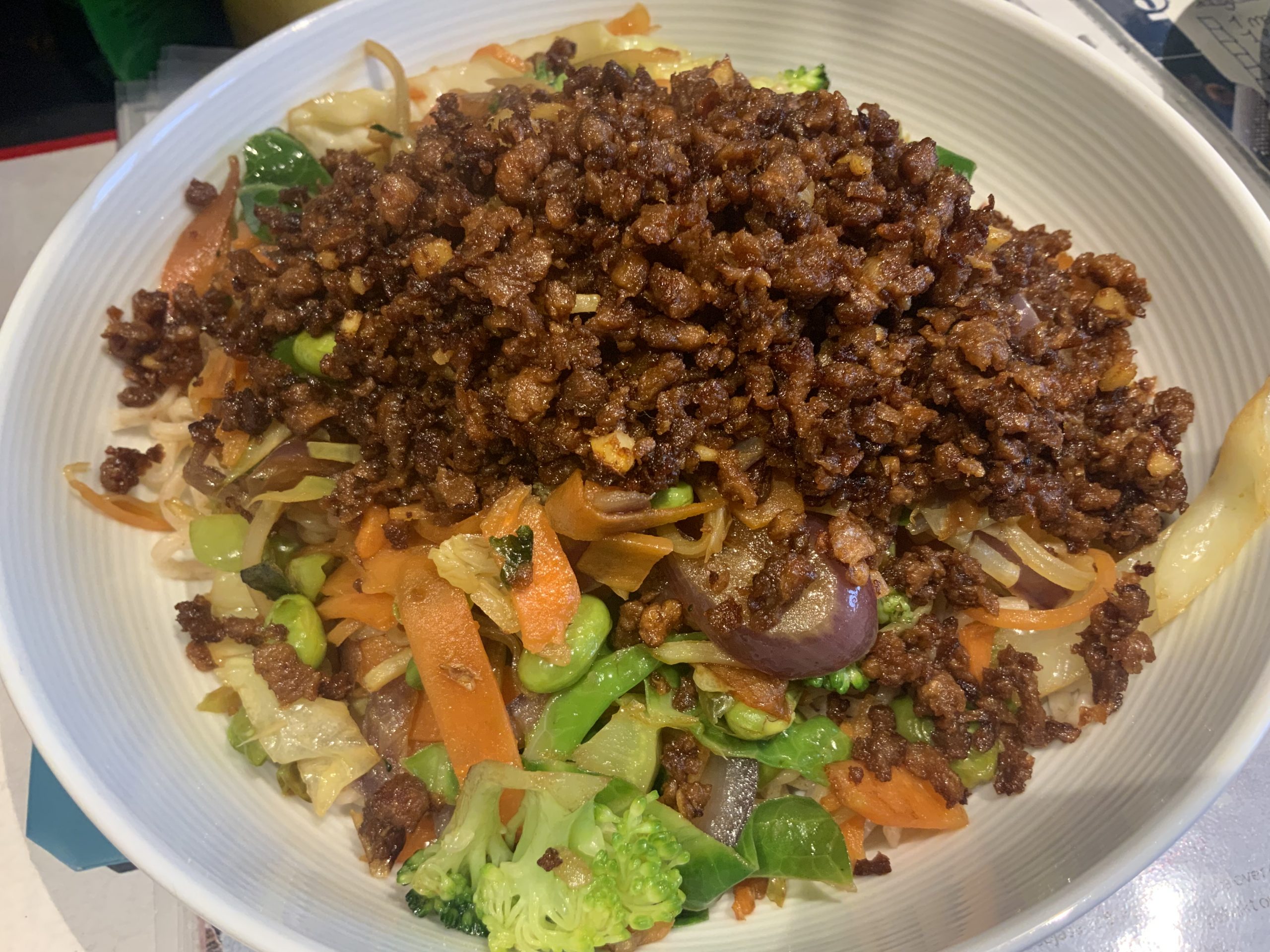 Noodles with spicy mince