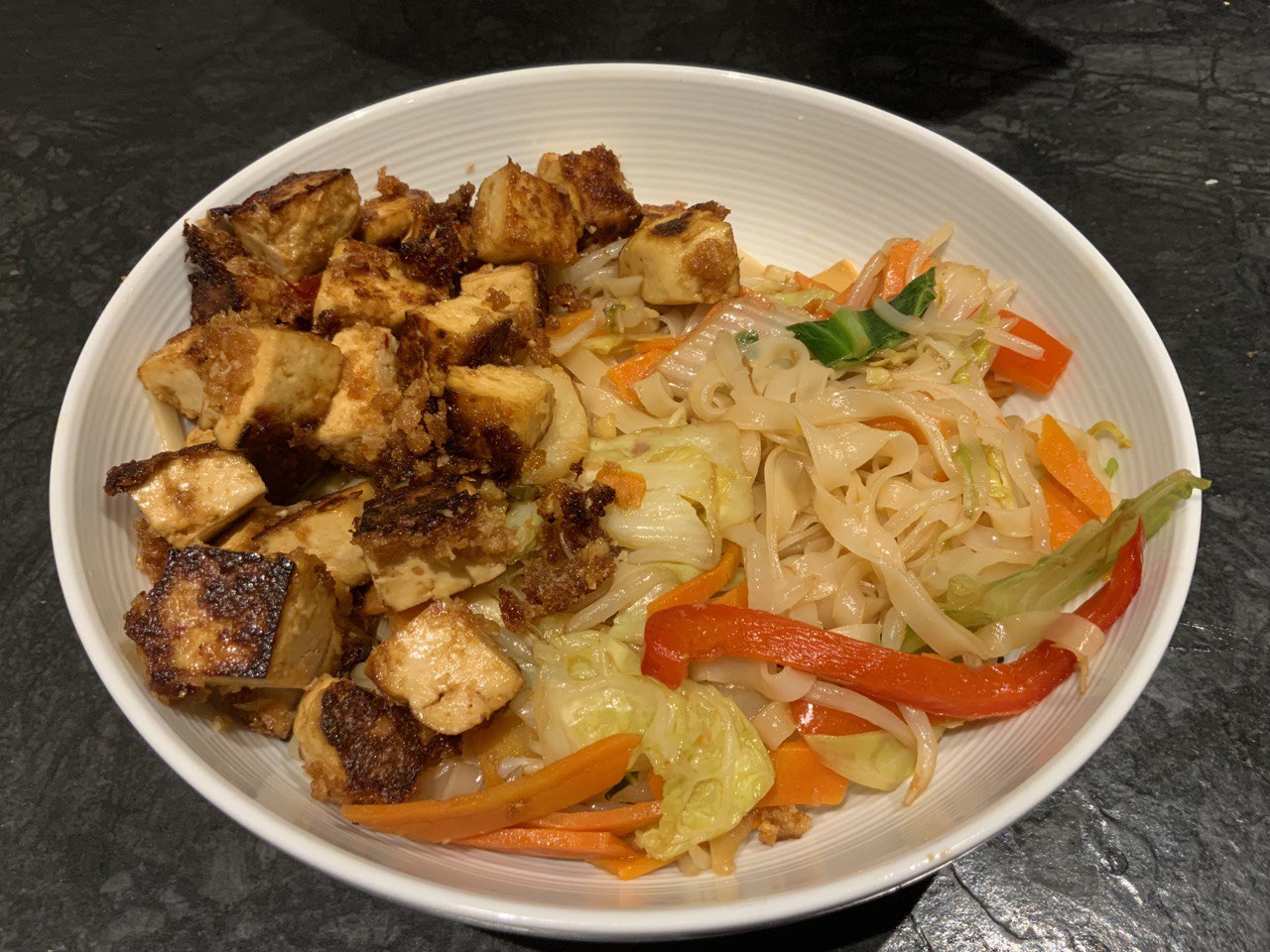 Sweet coconut stirfry with noodles